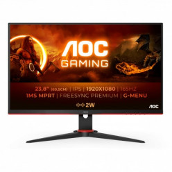 23.8- AOC IPS LED 24G2SPAE/BK Borderless Black/Red (1ms, 1100:1, 300cd, 1920x1080, 178°/178°, HDMIx2, DisplayPort, Refresh Rate up to 165Hz, Speakers 2 x 2W, Height Adjustment, Audio Line-out, VESA)